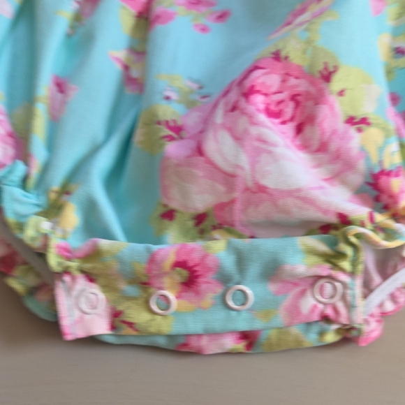 Floral Baby Romper with Monogram Bib From Darling Mae And Ricrac & Ruffles - Picture 6 of 8